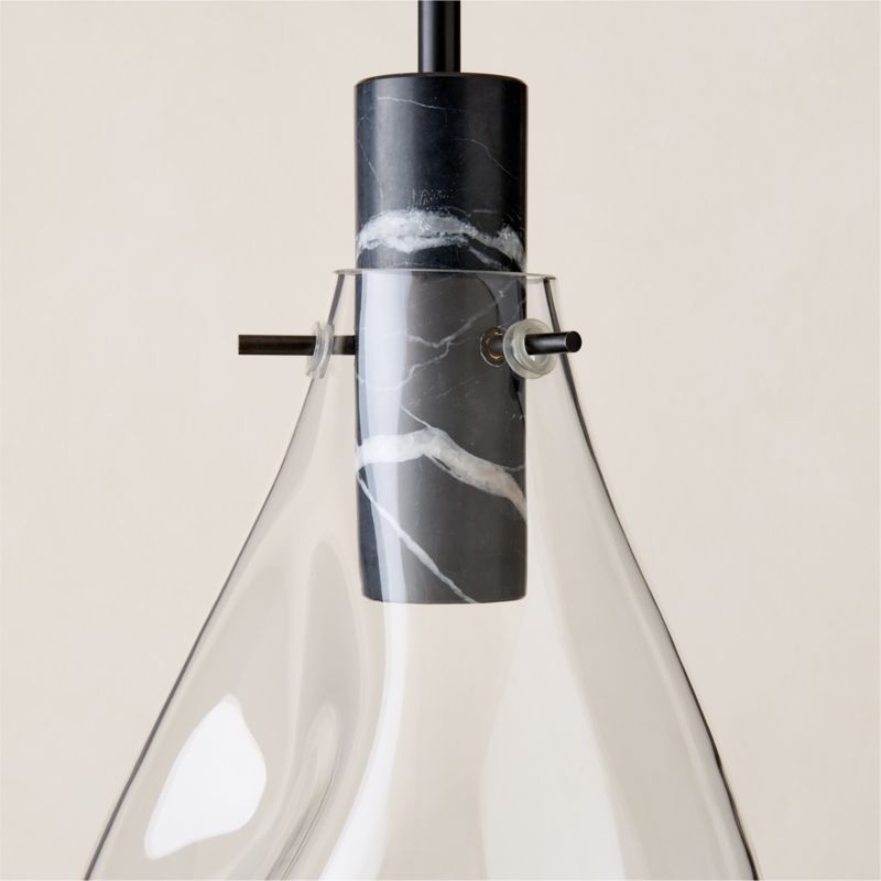 Calandra Glass And Black Marble Pendant Light Small - image 3 of 7