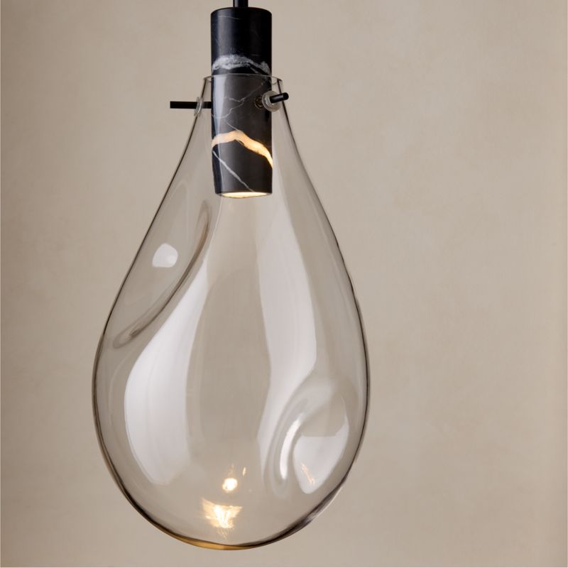 Calandra Glass And Black Marble Pendant Light Small - image 5 of 7