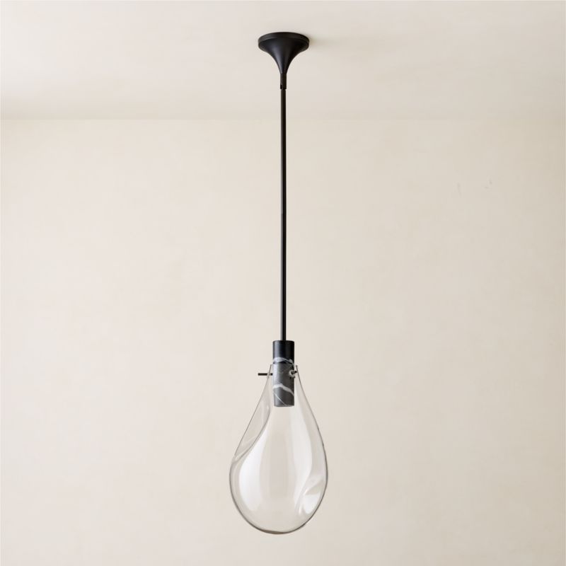 Calandra Glass And Black Marble Pendant Light Small - image 6 of 7