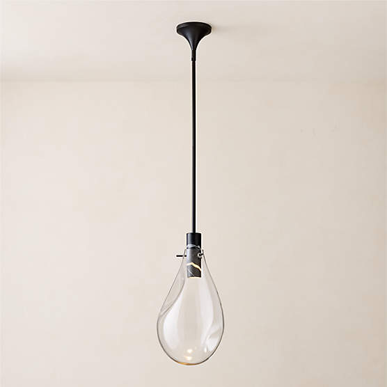 Calandra Glass And Black Marble Pendant Light Small