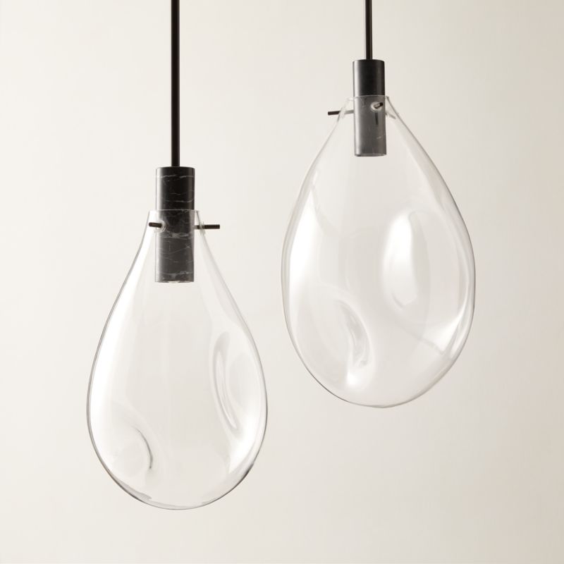 Calandra Glass And Black Marble Pendant Light Large - image 5 of 6