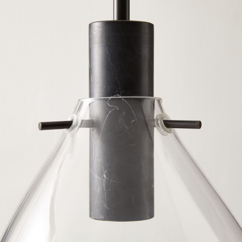 Calandra Glass And Black Marble Pendant Light Large - image 3 of 6