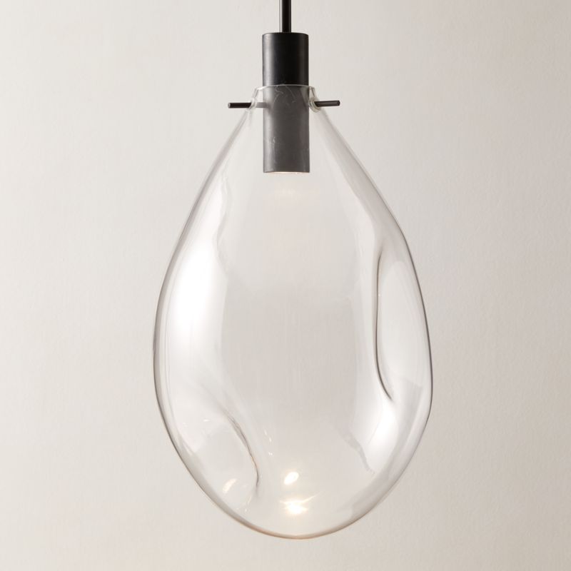 Calandra Glass And Black Marble Pendant Light Large - image 0 of 6