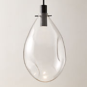 Calandra Glass and Travertine Pendant Light Small