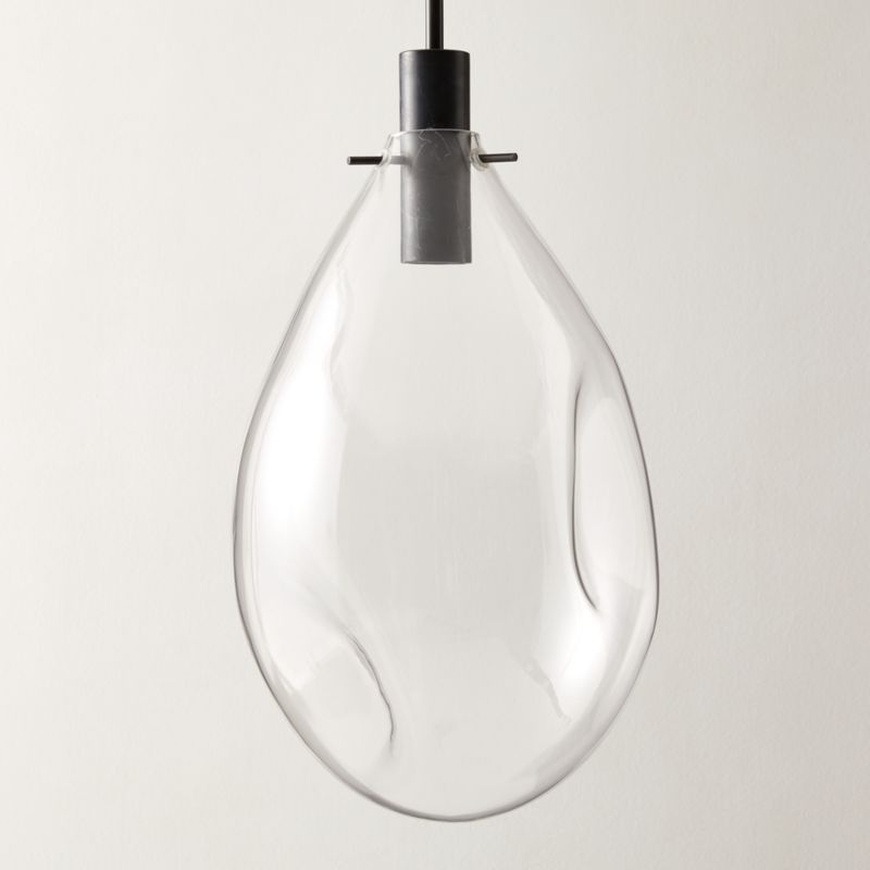 Calandra Glass And Black Marble Pendant Light Large - image 2 of 6