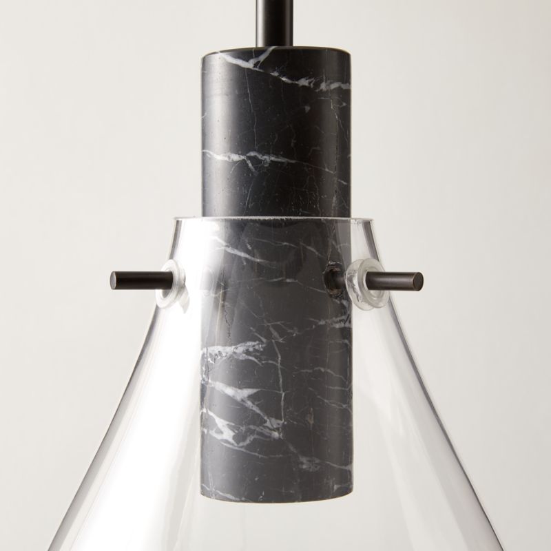 Calandra Glass And Black Marble Pendant Light Small - image 3 of 6