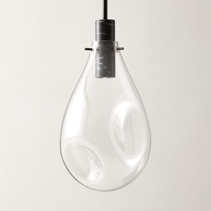 Calandra Glass And Black Marble Pendant Light Small - image 2 of 6