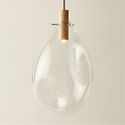 Calandra Glass and Travertine Pendant Light Large