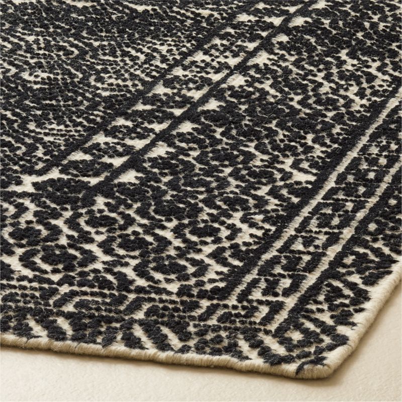 Calero Hand-Knotted Black New Zealand Wool Area Rug 5'X8' - image 2 of 4