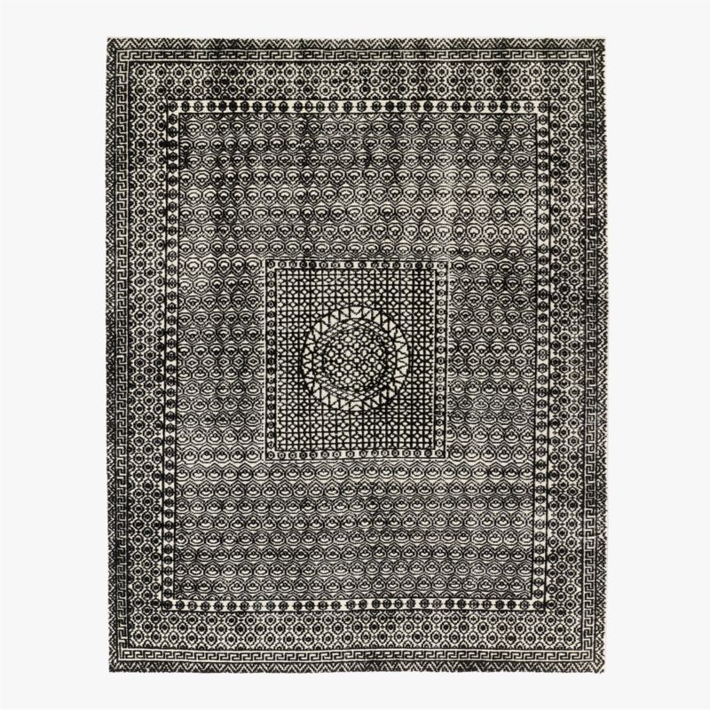 Calero Hand-Knotted Black New Zealand Wool Area Rug 5'X8' - image 0 of 4