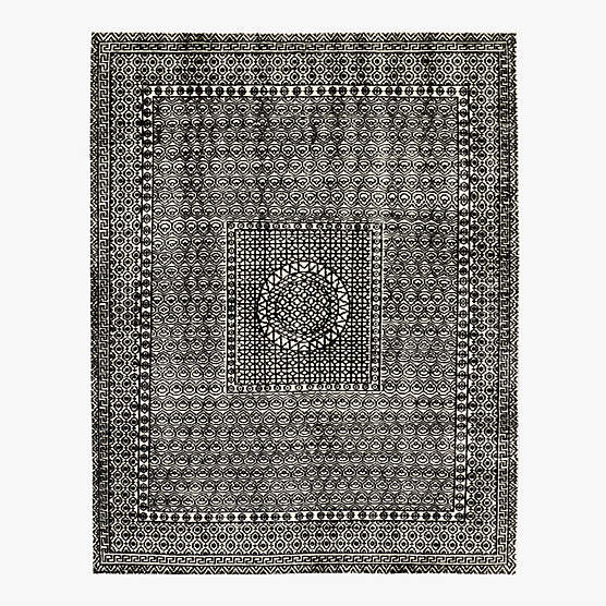 Calero Hand-Knotted Black New Zealand Wool Area Rug 12'X15'