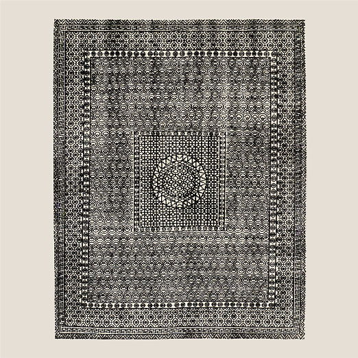 Calero Hand-Knotted Black New Zealand Wool Area Rug 6'X9'