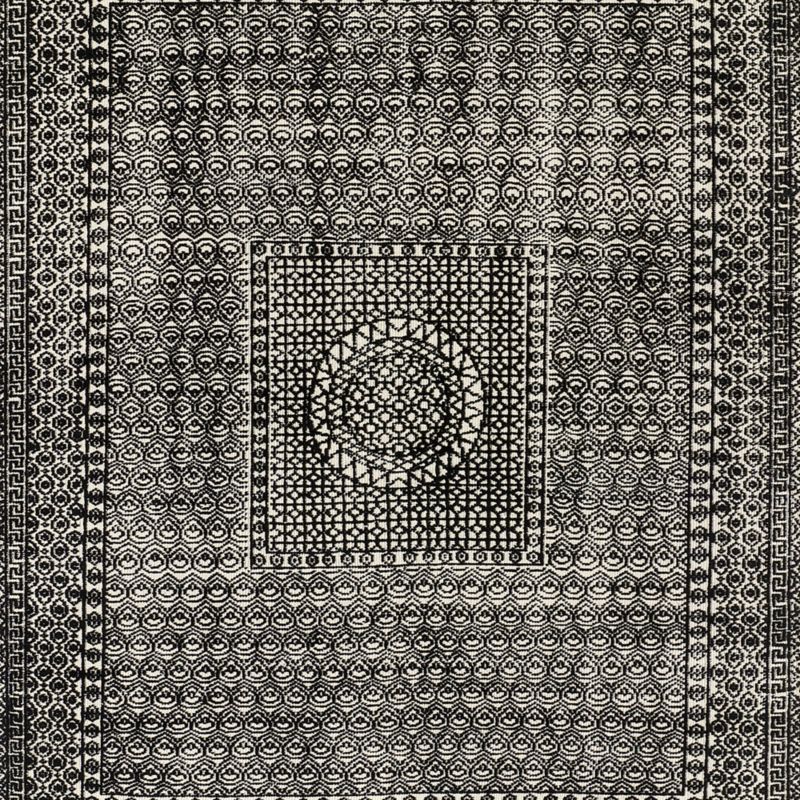 Calero Hand-Knotted Black New Zealand Wool Rug Swatch 12"X12" - image 0 of 4