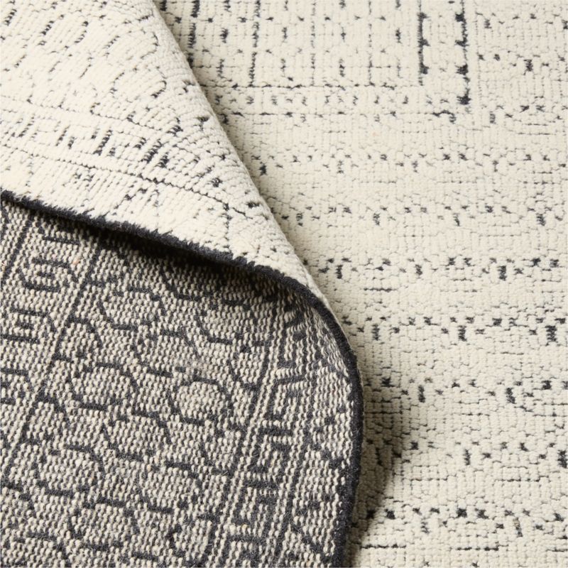 Calero Hand-Knotted Warm White with Black New Zealand Wool Area Rug 8'x10' - image 3 of 4