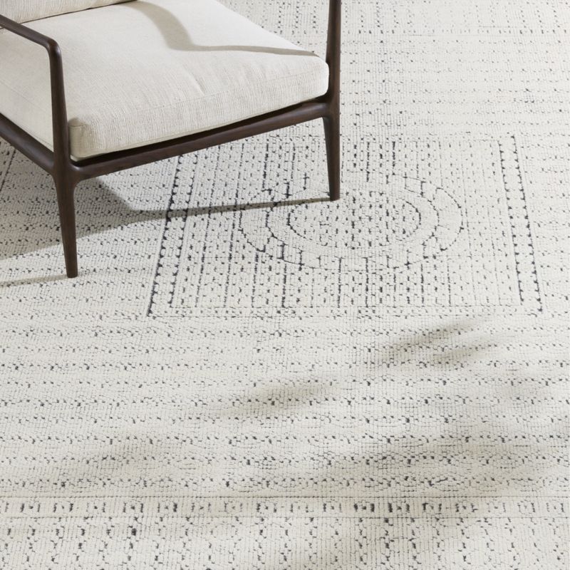 Calero Hand-Knotted Warm White with Black New Zealand Wool Area Rug 8'x10' - image 2 of 4
