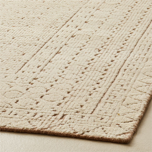 Calero Hand-Knotted Warm White New Zealand Wool Rug Swatch 12"X12"