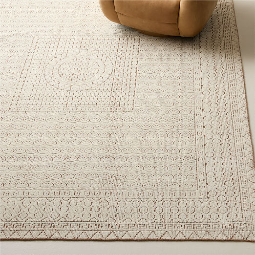 Calero Hand-Knotted Warm White New Zealand Wool Area Rug