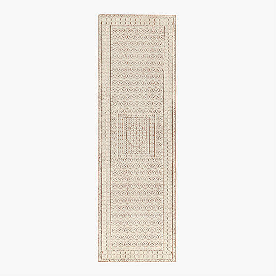 Calero Hand-Knotted Warm White New Zealand Wool Runner Rug 2.5'X8'