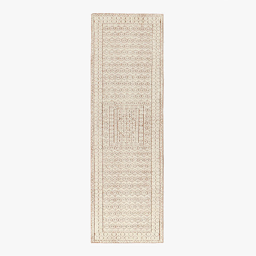 Calero Hand-Knotted Warm White New Zealand Wool Runner Rug 2.5'X8'