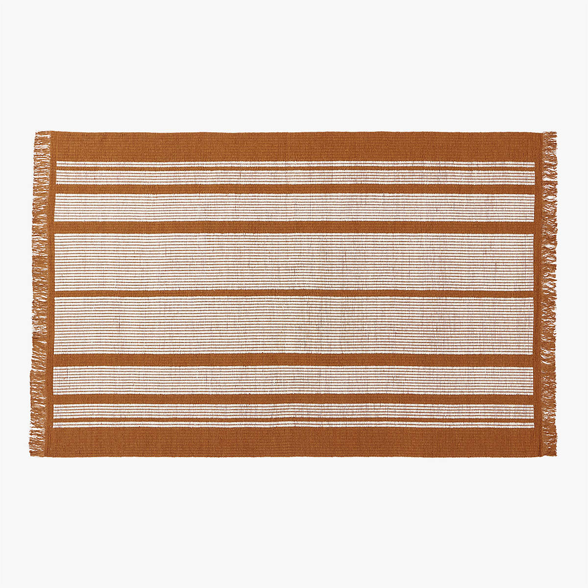 Calia Modern Copper and White Striped Area Rug 6'x9' + Reviews CB2