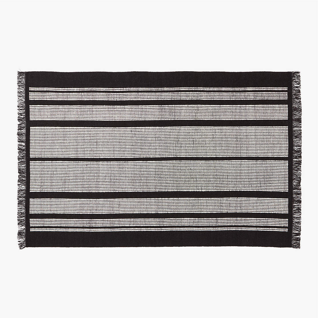 Leno Black and White Jute Area Rug 6'x9' + Reviews CB2 Canada