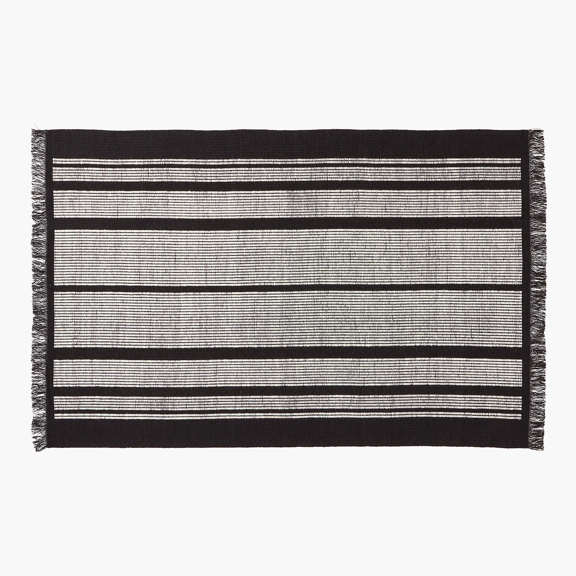Calia Modern Black and White Striped Area Rug 6'x9' + Reviews CB2