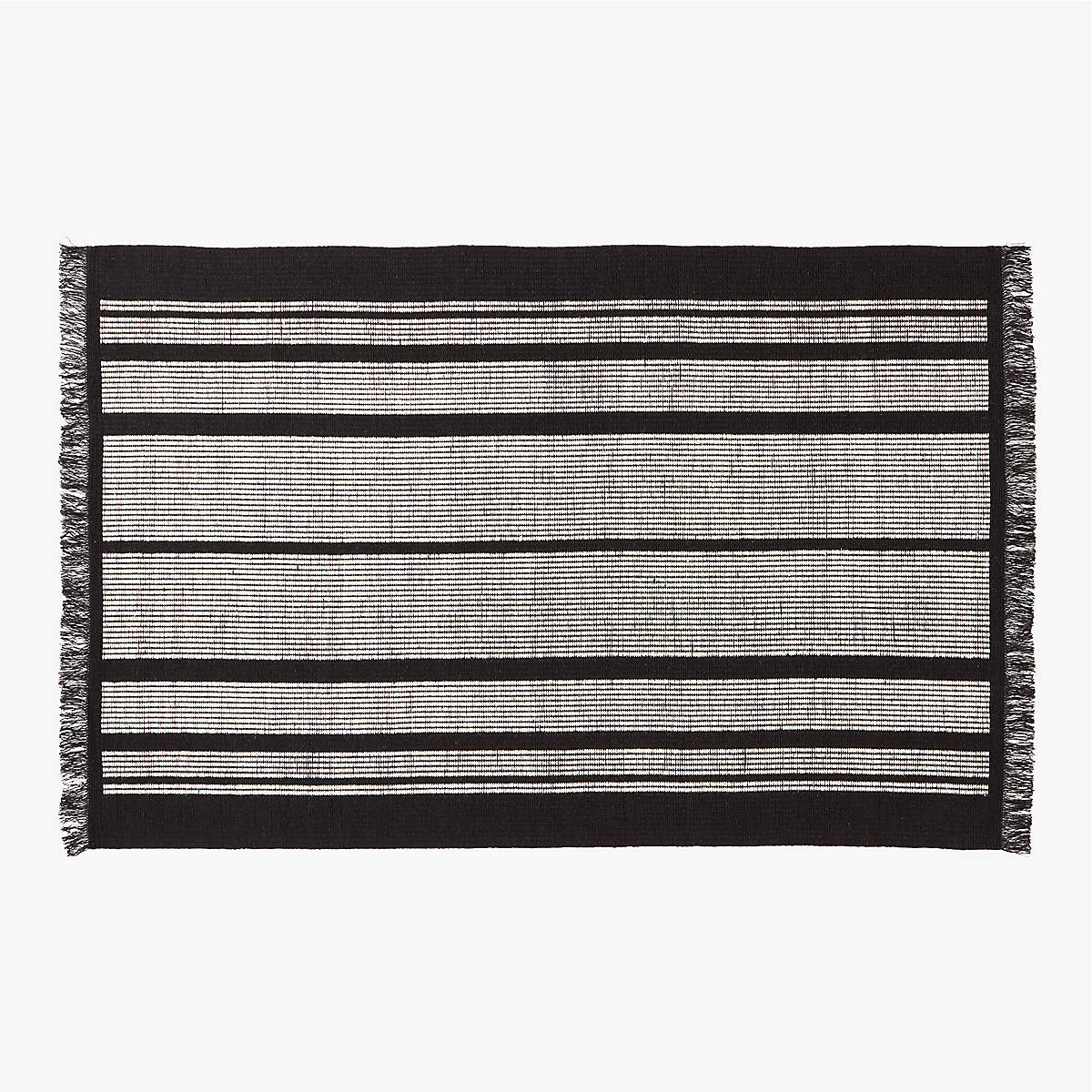 Calia Modern Black and White Striped Area Rug 6'x9' + Reviews CB2
