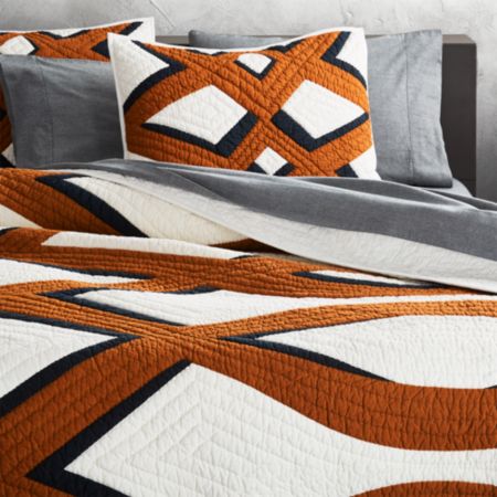 Calica Chain Pattern Rust Full/Queen Quilt