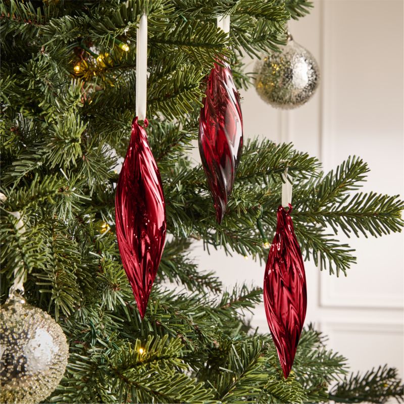 Calista Twist Red Glass Christmas Tree Ornament 6.5" - image 1 of 6