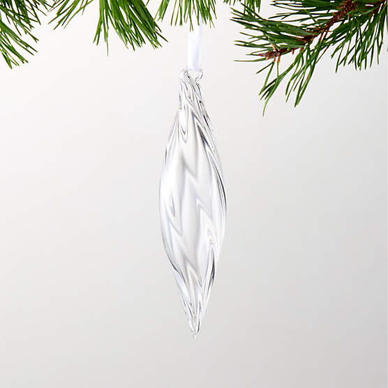 Calista Twist Clear Glass Christmas Tree Ornament 6.5"