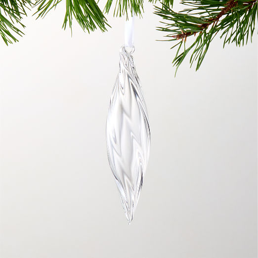 Calista Twist Clear Glass Christmas Tree Ornament 6.5"