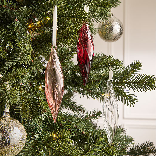 Calista Twist Red Glass Christmas Tree Ornament 6.5"