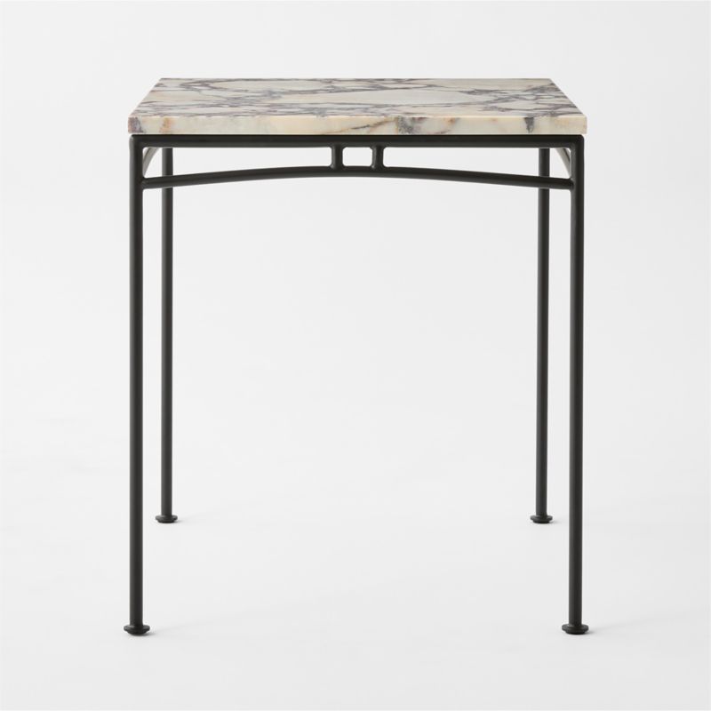 Calla 32" Rectangular Black Metal Outdoor Bistro Table with Marble Top - image 3 of 6