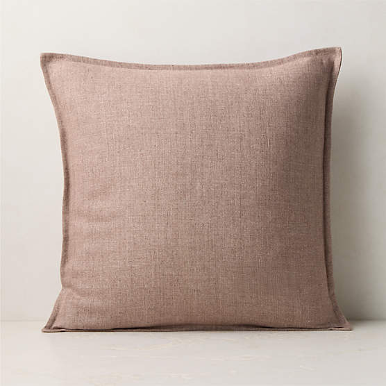 Callas Smoked Lavender Linen Throw Pillow with Down-Alternative Insert 20"x20"