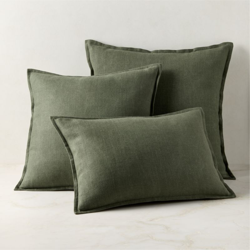 Callas Smoked Green Linen Throw Pillow Cover 20"x20" - image 3 of 4