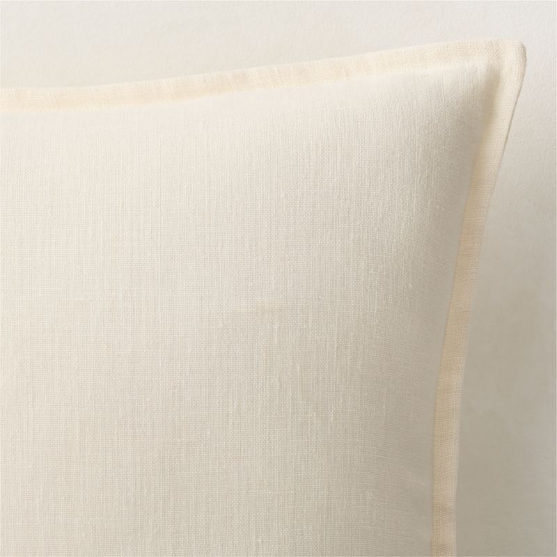 Callas Warm White Linen Throw Pillow Cover 23"x23" - image 2 of 4