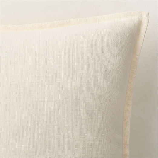 Callas Warm White Linen Throw Pillow 22"x15"