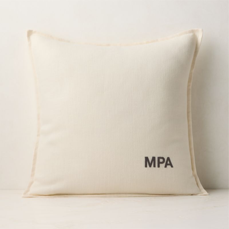 Callas Warm White Linen Throw Pillow Cover 20"x20" - image 1 of 4