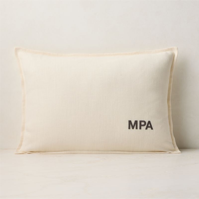 Callas Warm White Linen Throw Pillow Cover 22"x15" - image 1 of 4