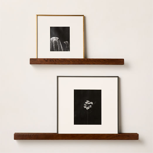 Calo Wood Picture Wall Shelves with Rail