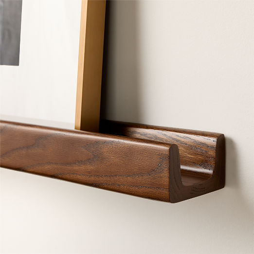 Calo Wood Picture Wall Shelves with Rail