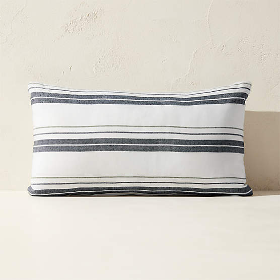 Curated visual reference: Alec Black Textured Striped Outdoor Throw Pillow 24 X12 Photo Inspiration