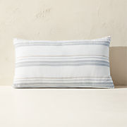 Calyx Cool Grey Striped Outdoor Throw Pillow 24"x12"