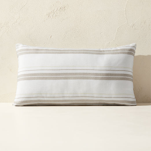 Calyx Sand Striped Outdoor Throw Pillow 24"x12"