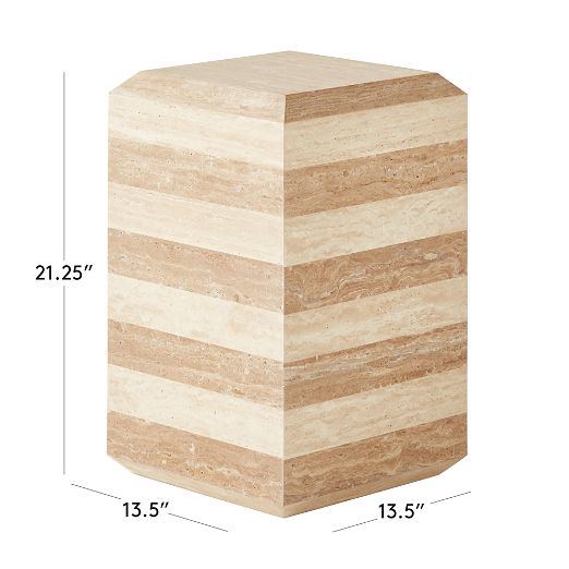 Camada Layered Travertine Indoor/Outdoor Side Table