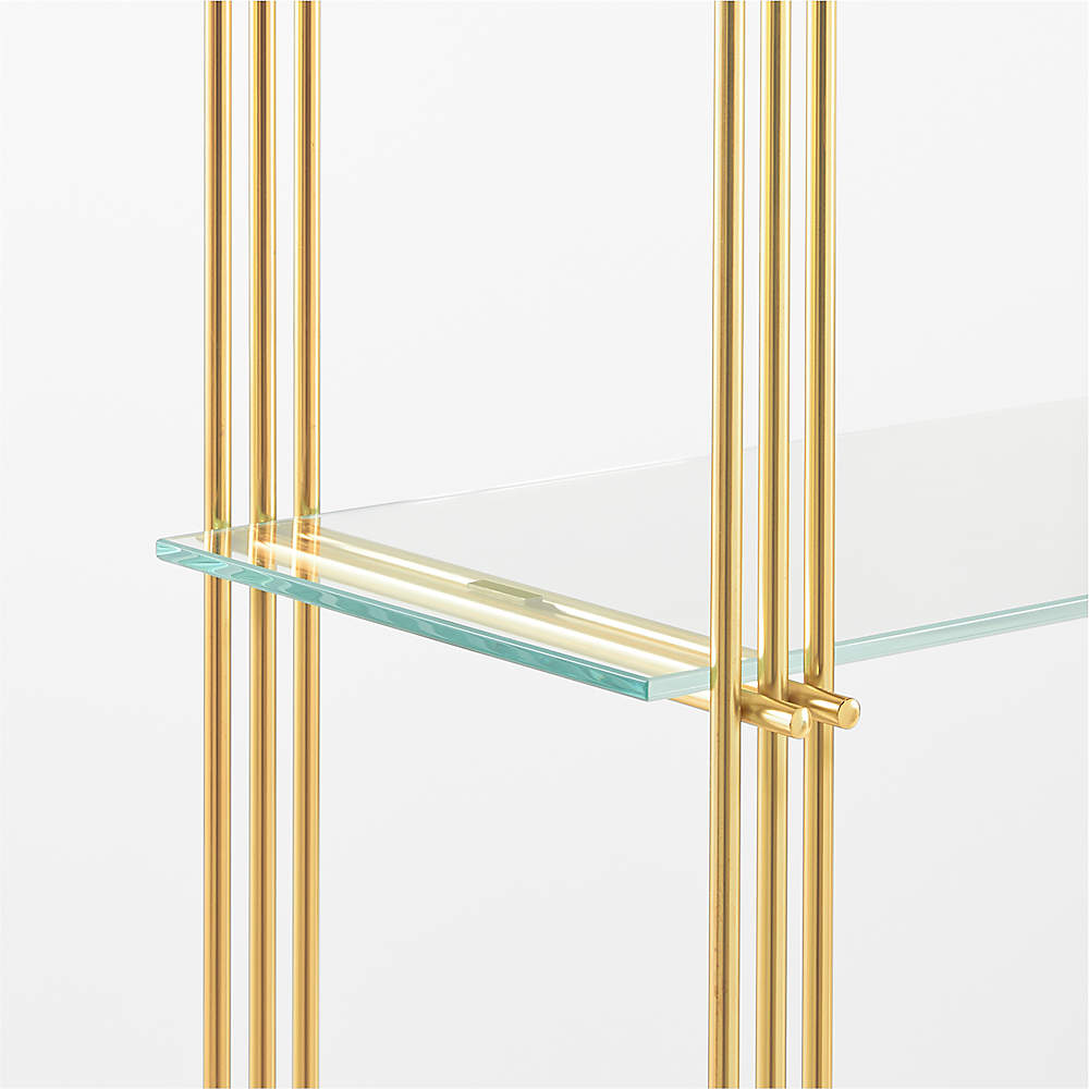 29251 by UMA - Vintage-Inspired Gold Brass Wall Shelf with Wall