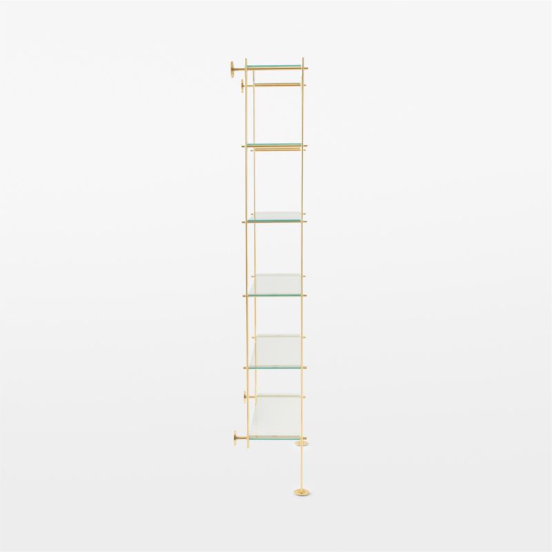 Cambio Brushed Brass Wall Mount Bookshelf with Glass Shelves | CB2 Canada