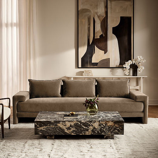 Camden Moss Green Velvet Sofa (81"-101")