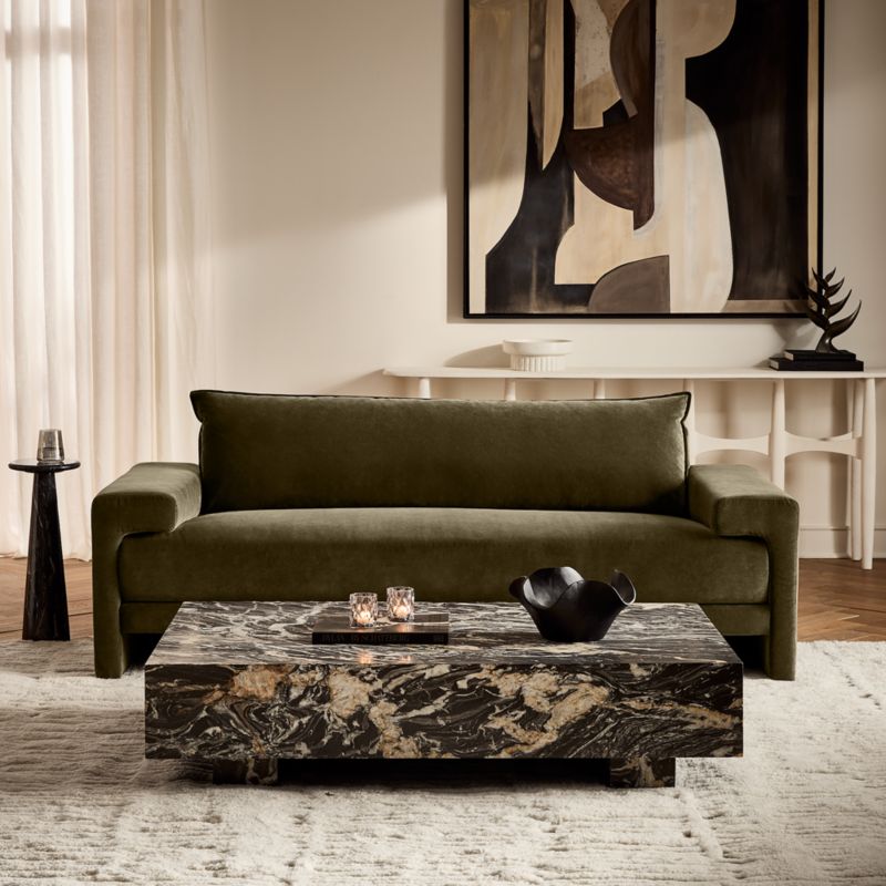 Camden 81" Moss Green Velvet Apartment Sofa - image 2 of 10
