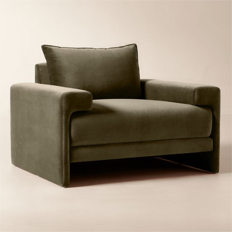 Camden Moss Green Velvet Accent Chair - image 2 of 7